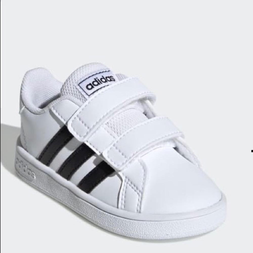 Adidas Grand Court Shoes Black and White Size 5K